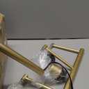 Pink Floor Lamp for Living Room,Bedroom,Gold Mid Century Modern Standing Lamp Brass Tree 3 Light Tall Floor Lamps Vintage Retro Floor Lights Glass Flower Lamp Shade Farmhouse Boho Bohemian