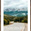 Wood 24x36 Picture Frame with 20x30 Mat, Display 20x30 with Mat or 24x36 Without Mat, Wood 24 by 36 Photo Frame, 24 x 36 Frame for Wall Hanging Display, Deep Brown