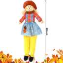 Shappy 60 Inch Large Fall Scarecrow Sitter Halloween Decoration Country Charm Harvest Outdoor Indoor Sitting Scarecrow for Garden Home Yard, Girl Style