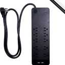 GE 37746 Ultra Pro Surge Protector 10 Outlets 4' Cord, Black