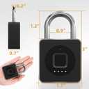 Pothunder Fingerprint Padlock with APP, Keyless Biometric Lock, Smart Waterproof Padlock Suitable for Gym, Locker, Gates, Fence, and Storage
