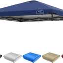 KAMPKEEPER Replacement Top Pop Up Canopy Tent Cover Roof with Air Vent and Adjustable Elastic Strap, Polyester UV Waterproof for Outdoor Garden Patio Sun Shade(Top Only) (Navy Blue, 10x10FT)