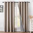 100% Blackout Curtains 2 Panels Set, Linen Curtains for Living Room, Black Out Thermal Insulated Grommet Drapes Bedroom Luxury Decor Privacy(52W 84L inch, Linen)