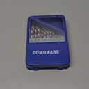 COMOWARE Drill Bit Sets for Metal- 19 Pcs Straight Shank M2 HSS Drill Bits for Stainless Steel, Cast Iron, Plastic and Wood