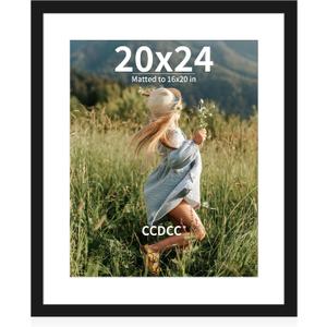20x24 Picture Frame, Wooden Photo Frames with Tempered Glass, 1 Pack, 20x24 in