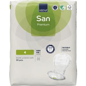 Abena San Premium Incontinence Pads, Moderate Absorbency, Size 4, 30 Count