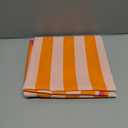 Whaline Scalloped Edge Orange Pink Striped Tablecloth Waterproof Fabric Tablecloth Rectangle Table Cover for Home Kitchen Table Decoration, 55 x 70 Inch