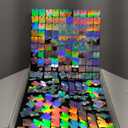 Qcity Iridescent Silver Shimmer Wall Backdrop 36PCS, Black Back Not See-Through Design, Square Sequin Glitter Backdrop Panel, Perfect for Outdoor Events, Birthdays, Wedding and Party Decoration