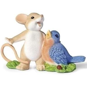 Roman Bluebird of Happiness Figure Charming Tales, 3-inch Height, Resin, Stone Mix, Home, Home Dcor
