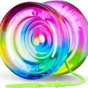 MAGICYOYO K2 Responsive Yoyo for Kids 8-12, Professional Yo yo for Beginners, Plastic Dual Function Yo-Yo with 12 Yoyo Strings, Yo-yos Case Bag + Yoyos Accessory Kit (Blue Pink Yellow Gradient)