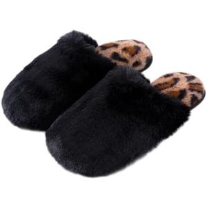 Mia  Women's Cozy Plush Furry Close Toe Slipper with Comfort Non Slip Outsole Size 8