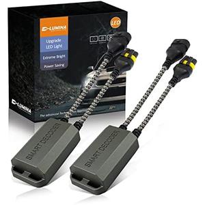 D-Lumina 9005 9006 H10 LED Canbus Decoder Anti-Flicker Harness, LED Bulbs Resistor Decoder Error Eliminator, LED Warning Canceller Capacitors Resistor (1 Pair)