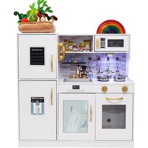 Kids Children Pretend Toy for Babies, Kitchen Playset & Play Kitchen Toy Set with Light, Sink with Faucet, Oven, Microwave, Kitchenware Set Accessories for Ages 3-8 Girls Boys, 31.2 x 9.44 x 31.49 inches