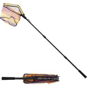 SANLIKE Telescopic Foldable Fishing Landing Net, 98.4in Fiberglass Handle with Rubber Coated Mesh, Aluminum Hoop for Freshwater Saltwater Bass Fishing