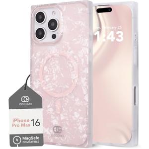 Cocomii - Rectangle Case Compatible with iPhone 16 Pro Max - Compatible with MagSafe, Opalescent Pearl, Glitter Sparkle, Glossy, Magnetic Phone Case for iPhone 16 Pro Max 6.9 inch, Pink
