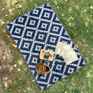 Basket Rug, Thin, Foldable, Garden, Balcony and Home Rug, Water-Repellent Patterned Picnic Rug, Easy to Carry Indoor and Outdoor Rug, 93"x5"