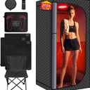 MIXC Upgraded Low EMF Infrared Sauna Box  Ideal for Relaxation & Detoxification | Includes Folding Chair | Multi-Layer Full-Body Sauna Tent for Home, Spa, Indoor, Outdoor & Gym Use (Infrared Version)