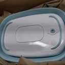 Silicone Portable Pet Bathtub for Puppy Small Dogs Cats，Collapsible Laundry Basket,Folding Bucket, Water Bucket PP and TPR, Space-Saving, with Handles, (Blue, 35L)
