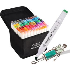Alcohol Markers, 80 Colors Dual Tip Art Marker, Drawing Markers, Coloring Marker for Kids Sketching Adult Coloring