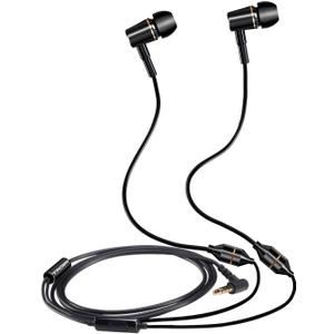 KINDEN Anti-Radiation Headphones Air Tube Headset Radiation Free Earbuds with Microphone Binaural Acoustic Stereo Alumium Metal Housing Wired in-Ear Handsfree (Black)