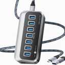 USB Hub, 7 USB Expander with 32 Ergonomic Design, USB Multiport for Laptop- 1.64ft