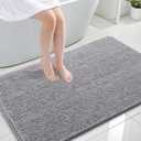 OLANLY Large Bathroom Rugs 47x32, Extra Soft Absorbent Chenille Bath Rugs, Rubber Backing Quick Dry, Machine Washable Bath Mats for Bathroom Floor, Tub and Shower, Home Decor Accessories, Grey