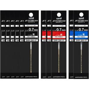 Jet Stream Prime For Ink Pen Refill SXR  200  07/0.7 mm Combination Free Set of 10 (Black, Red, Blue)
