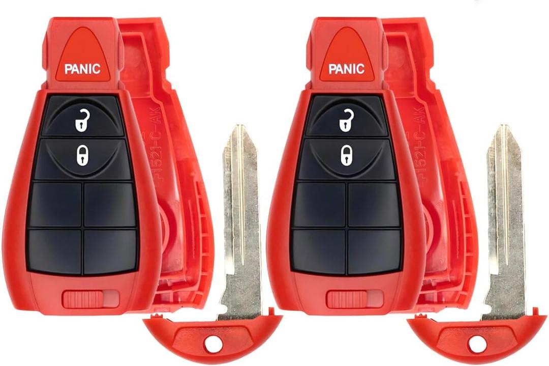2X New Replacement Keyless Entry Remote Key Fob Shell / CASE Compatible with & Fits for Dodge RAM Jeep - (No Electronics or Chip Inside)
