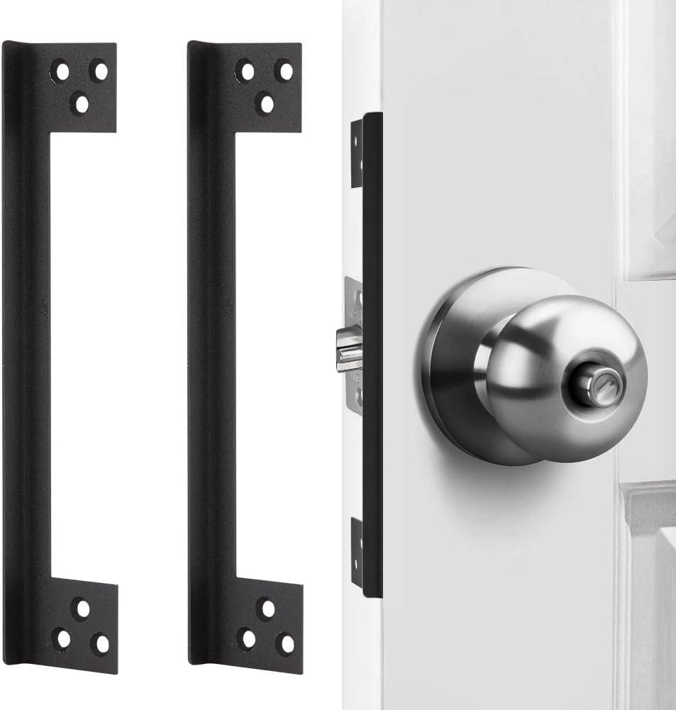 MOSECYOU Door Latch Shield Plates, Outswing Door Security Protector, Door Latch Guard, Cover to Block Access to The Door Lock/Deadbolt Latch (7 in. - 2pack)