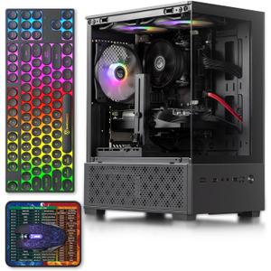 Prebuilt Gaming PC Desktop Computer,Intel Core i5 up to 3.6GHz,RX560 Graphics Card with 4GB Video Memory,16GB RAM, 512GB SSD,Windows11 Home,WiFi 5.0,RGB Fan x4