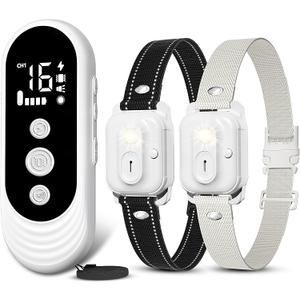 Dog Shock Collar 2 Dogs, 3300ft Dog Training Collar with Remote, IPX7 Waterproof Rechargeable Sleek Modern for All Dogs with Beep, Vibration, Safety Shock, Light Mode, 8-120 lbs NF