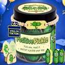 Stofinity 60 Positive Pickle Affirmation Cards Jar - Small Birthday Gifts for Teen Girls Trendy Stuff, High School Graduation Gift For Her, Daughter, Mothers Day Gifts for Mom, Sister, Friends