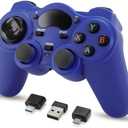 RARELEMON Wireless Gamepad for PC Laptop Android Steam – Blue USB & Bluetooth Game Controller with Phone Mount Compatible with Windows 7/10 Steam Deck Switch via Adapter Android TV Box & OTG