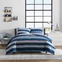 Nautica - Twin/Twin XL Comforter Set, Reversible Cotton Bedding with Matching Sham, Medium Weight for Year Round Use, Dorm Essentials, Oeko-Tex Certified (Lakeview Blue)