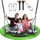 43" Saucer Tree Swing for Kids Adult, 700lbs Weight Capacity, Waterproof Flying Saucer Swing with Adjustable Hanging Straps, Swing Seats for Backyard Outdoor Indoor Playground, Green