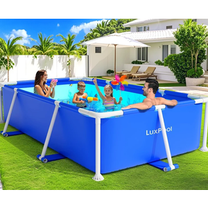 LuxPool Above Ground Pool, Frame Deep Swimming Pools, Family Pool, Large Above Ground Easy Set, Outdoor Backyard Pools for Kids, Adults, 7ft x 48in x 24in