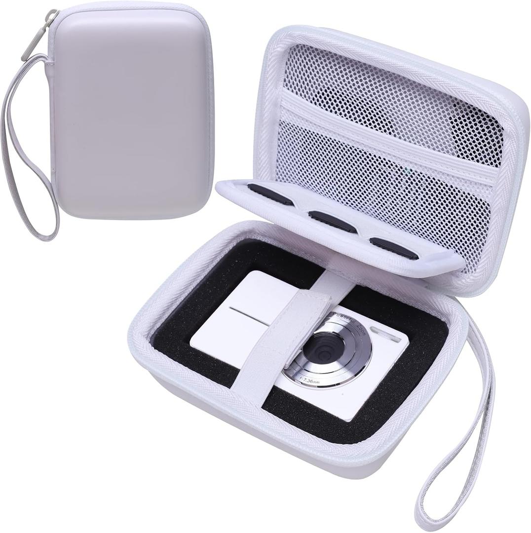 L LTGEM Digital Camera Case Compatible with KODAK PIXPRO FZ55/FZ45, Canon ELPH 180/190, Sony DSCW830/DSCW800, CAMKORY, QUMCOU, Lecran Digital Cameras, White(Case Only)