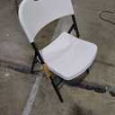 Amazon Basics Sturdy Foldable Plastic Chair, Portable, 350-Pound Capacity, White, 6-Pack