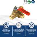 2 Pcs XFITTING Push Fit 1/2 Inch x 1/2 Inch Push Fit x 1/2 Inch Push Fit 3 Way Tee Valve, 28-5-8=2XX