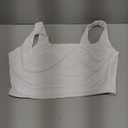 Mizoci Women's Basic Sleeveless Square Neck Cropped Double Layer Sexy Crop Tank Top (Large, White)