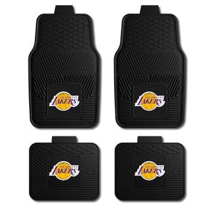 FANMATS 39911 NBA - Los Angeles Lakers 4-pc Vinyl Car Mat Set | Front Seat and Back Seat Car Mats with Team Logo