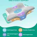 Adjustable Cervical Neck Pillow for Sleeping, Memory Foam Nuzzle Pillow for Back and Shoulder Pain Relief, Ergonomic Contour Side Sleeper Pillows for Neck Support with Armrest