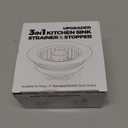 Kitchen Sink Drain Strainer - Upgraded Kitchen Sink Stopper, Sink Stopper Kitchen Drain, Stainless Steel Drain Plug with Anti-Clog Basket Drain Stopper Combo, for Standard 3-1/2'' Drain, Grey (Silver)