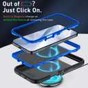 Case Compatible with iPhone 17 Air Case Heavy Duty Shockproof 3-Layer Full-Body Protection Rugged Cover [Compatible with Magsafe] (Black/Blue)