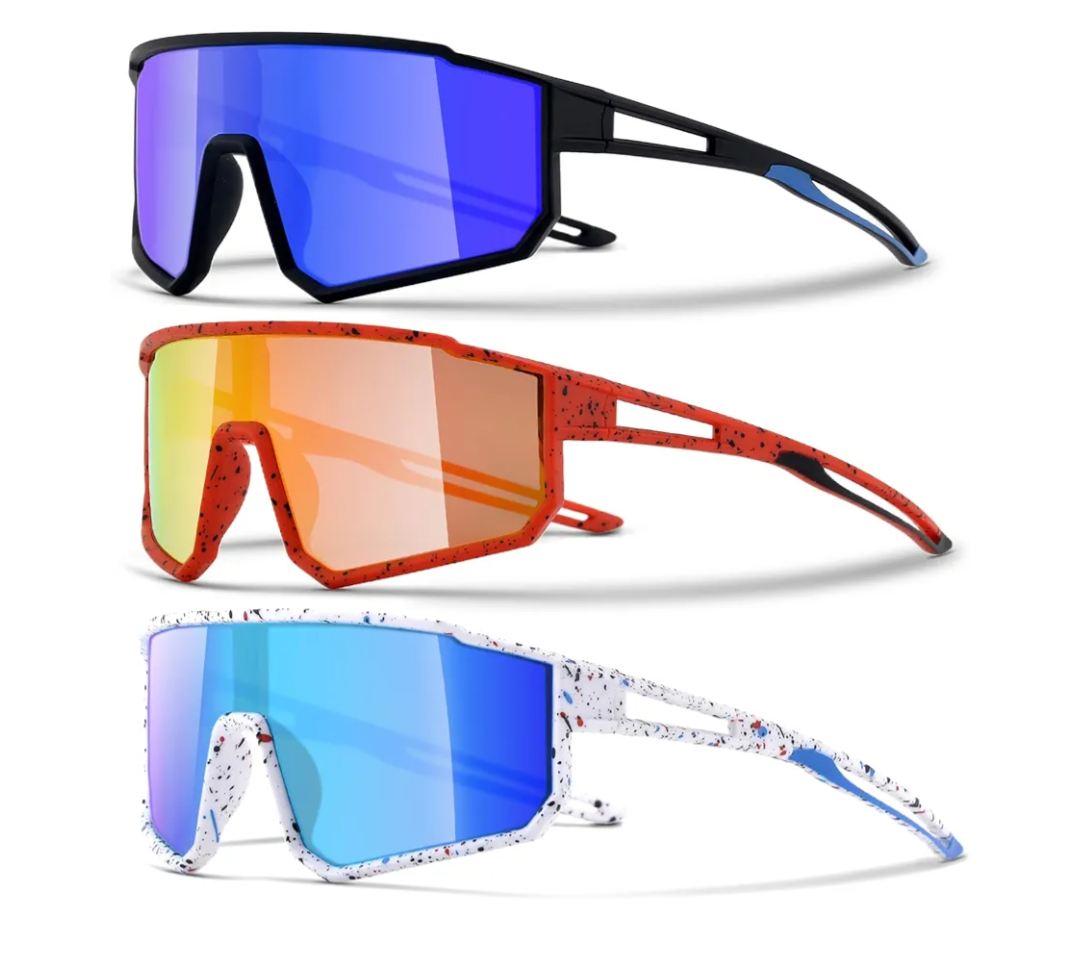 3PACK Kids Sunglasses for 6-14 Boys Girls, Youth Baseball and Cycling UV400 Protection Goggles