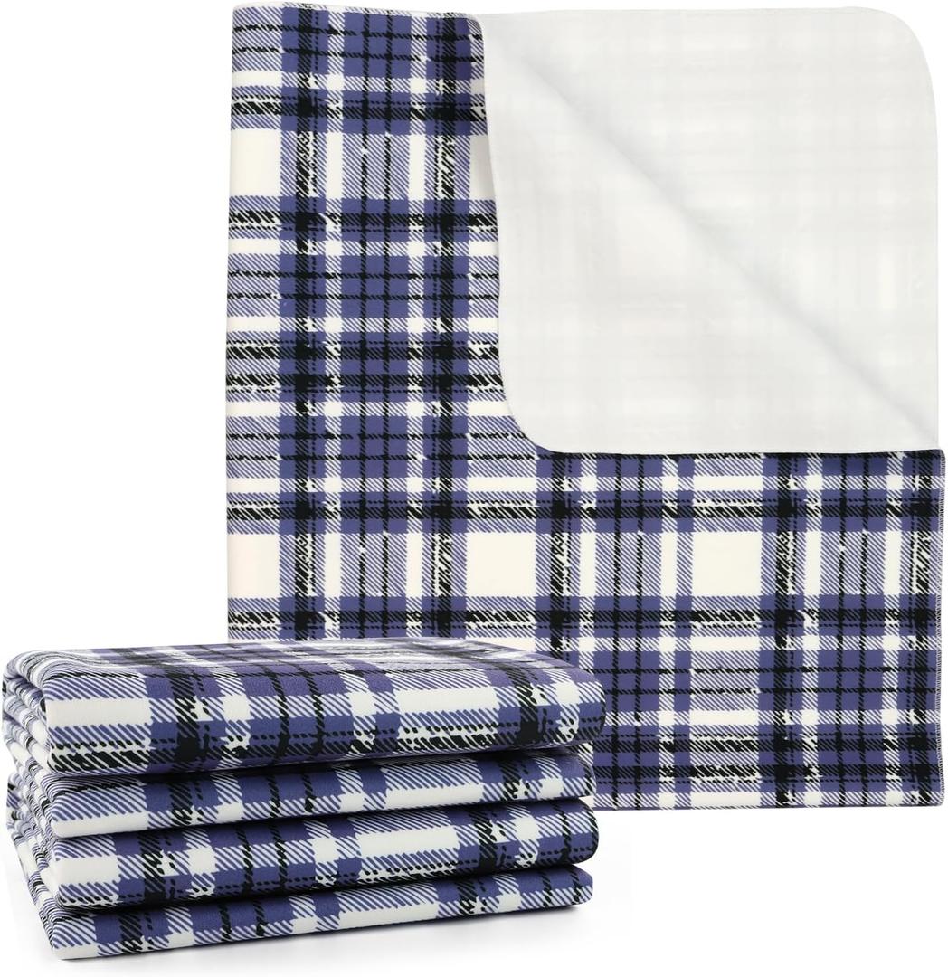 Reusable Bed Pads for Adults, Washable Incontinence Bed Pads & Waterproof Bed Protector, Large Washable Chucks Pads (Blue, 39" x 52" | 2 Pack)