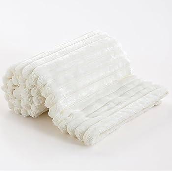 BEDELITE Baby Blankets for Boys Girls 30"x 40" - 3D Ribbed Jacquard Cute Fuzzy Fleece Blanket, Warm and Breathable Soft Cozy Infant Toddler Blanket for Newborn All Seasons Suitable, White