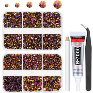 Golden Rose AB Resin Flatback Rhinestones for Crafting 2mm 3mm 4mm 5mm 6mm Black AB Flatback Jelly Stones Gems Diamonds for Face Eyes Makeup Tumblers Mugs Bottles Crafts Clothes Shoes Phones, Golden Rose AB