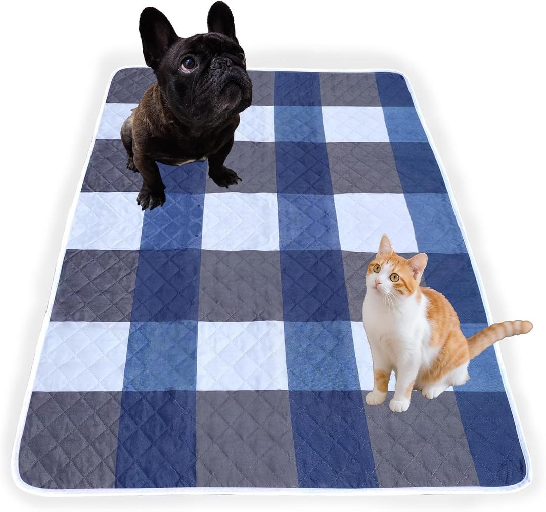 Washable Pee Pads for Dogs with 4-Layer Integrated Waterproof Design, Reusable Super Absorbent Non-Slip Puppy Pads for Crate Training, Home Floor Protection , 40''60''