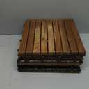 Bare Decor EZ-Floor Interlocking Flooring Tiles in Solid Teak Wood Oiled Finish (Set of 10), Long 9 Slat (10 sq ft)